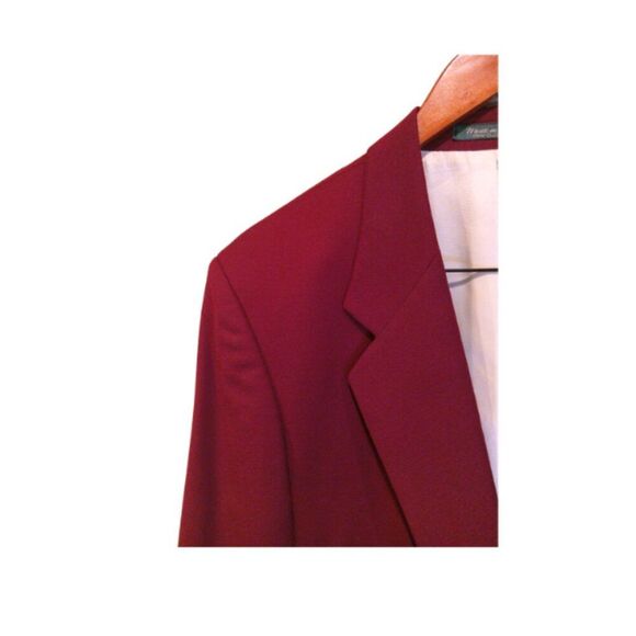 BachRach Men's Burgundy Wool Blazer 42R Single Button Professional Business - Picture 5 of 9